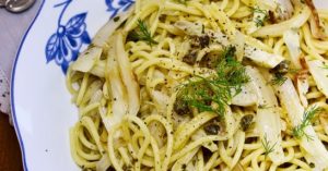 spaghetti vegani: finocchi e limone