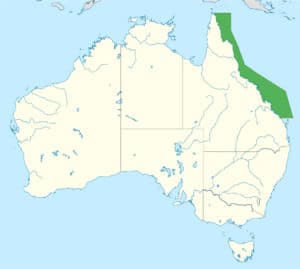Posizione barriera corallina australiana sulla costa Est